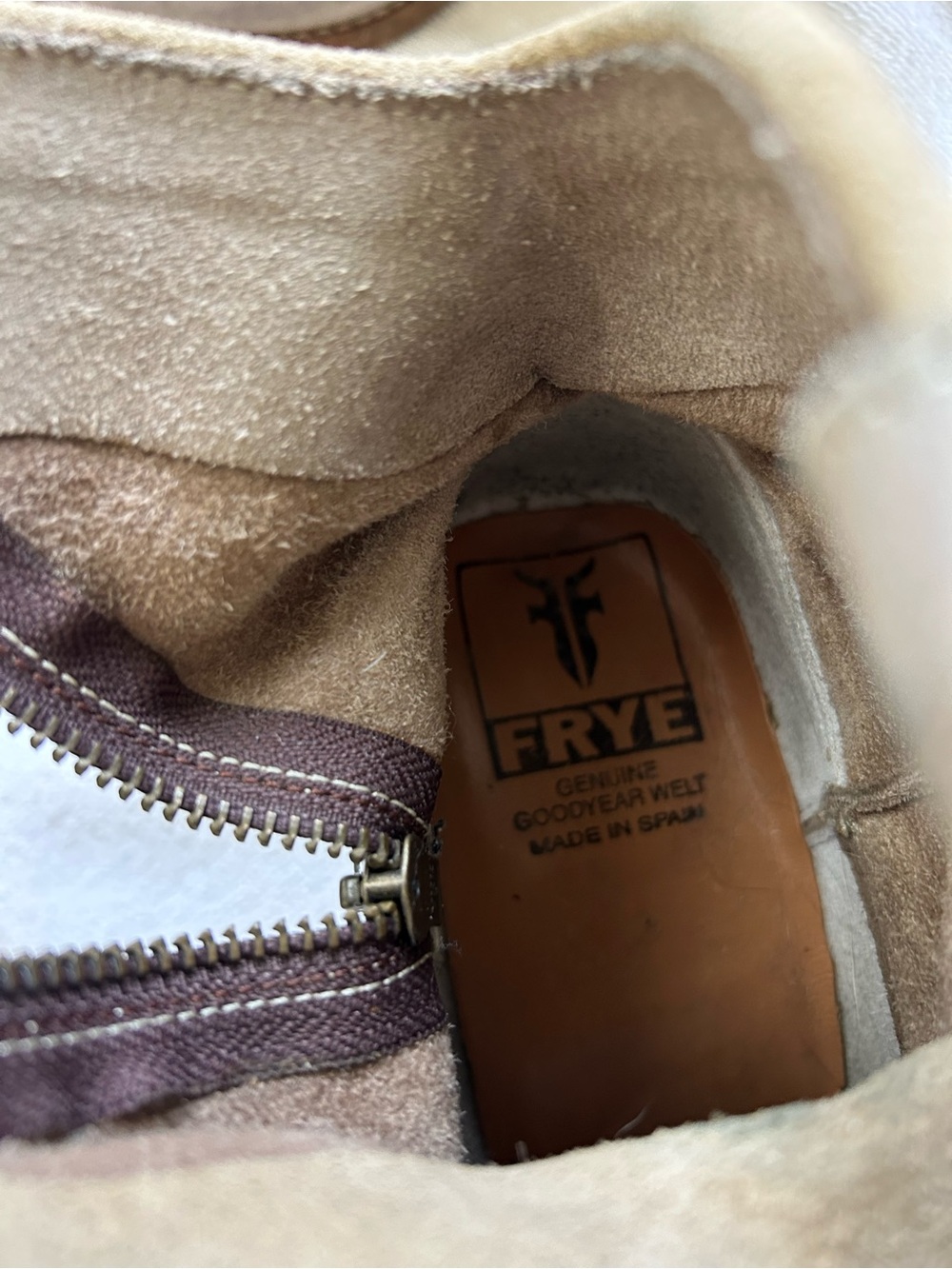 Frye distressed gray Suede Ankle Booties size 8 - Picture 6 of 15